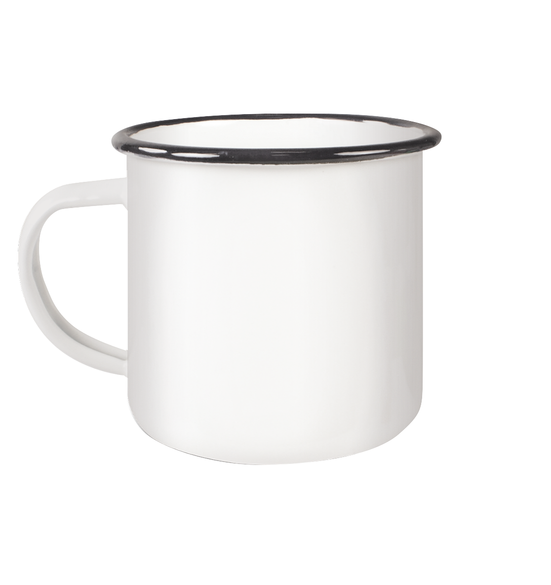 Personalisierte Tassen & Flaschen - Emaille Tasse (Black)