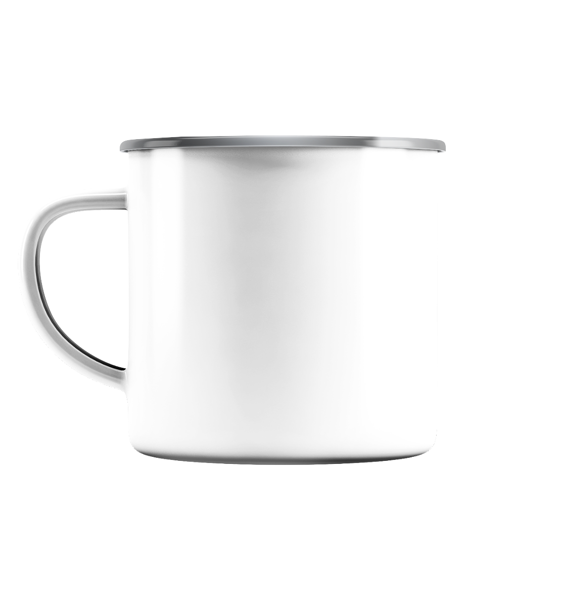 Personalisierte Tassen & Flaschen - Emaille Tasse (Silber)