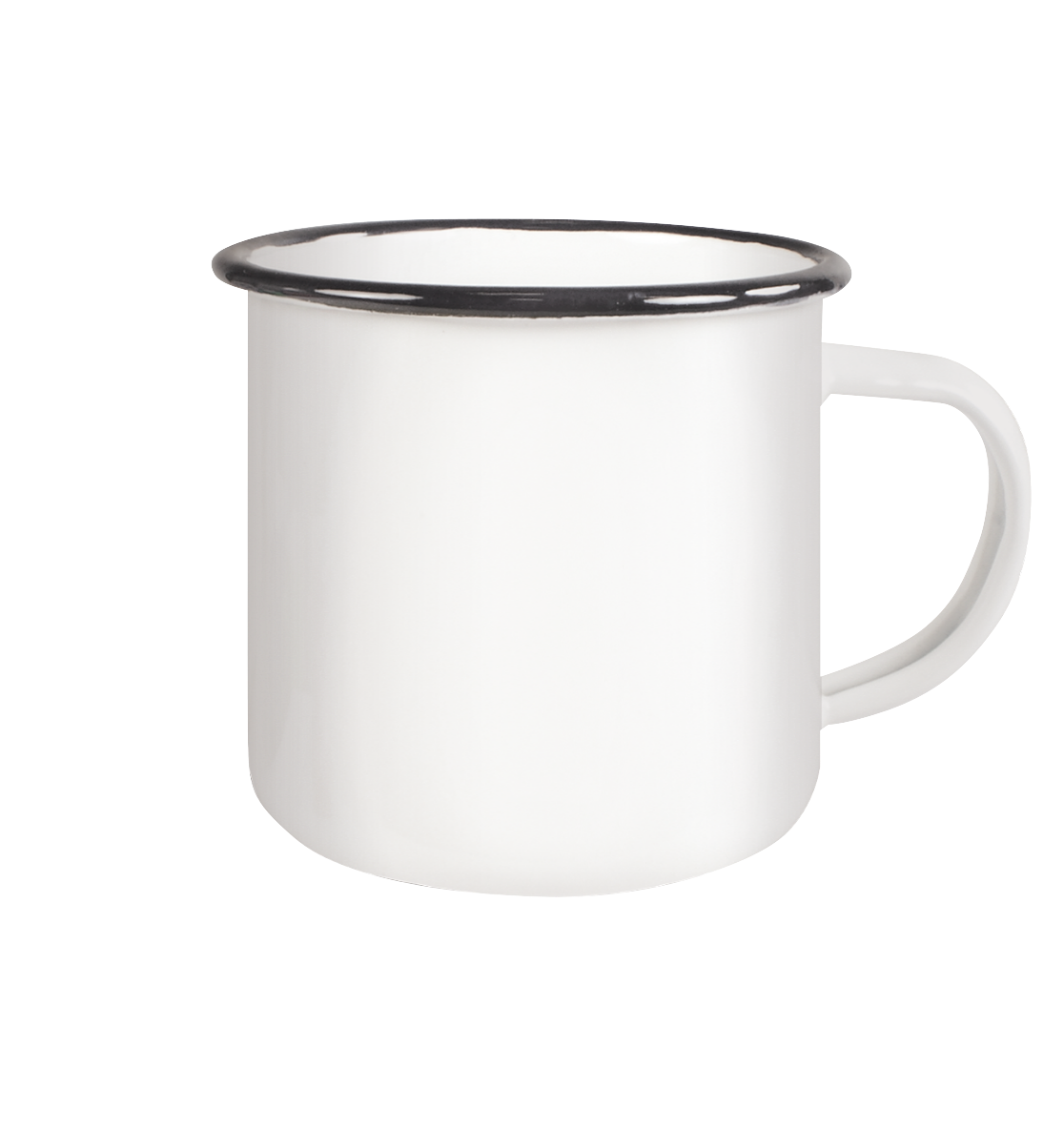 Personalisierte Tassen & Flaschen - Emaille Tasse (Black)