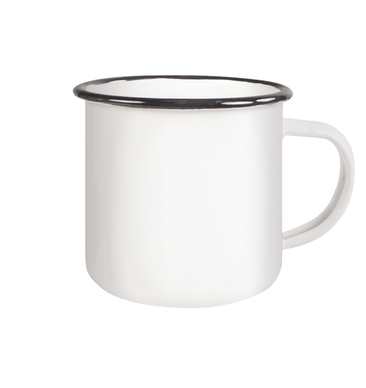 Personalisierte Tassen & Flaschen - Emaille Tasse (Black)