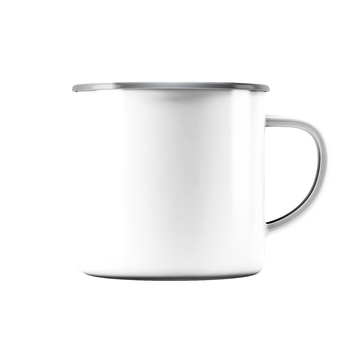 Personalisierte Tassen & Flaschen - Emaille Tasse (Silber)