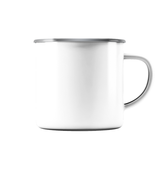 Personalisierte Tassen & Flaschen - Emaille Tasse (Silber)